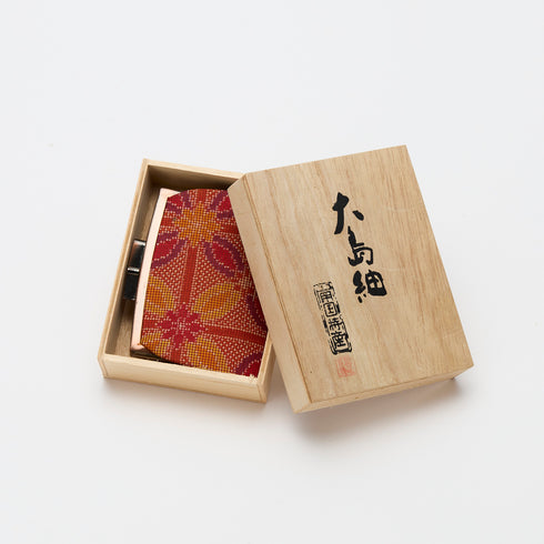 大島紬花模様 がま口