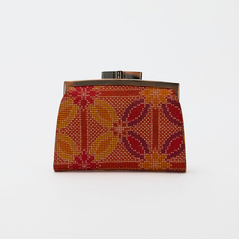 大島紬花模様 がま口