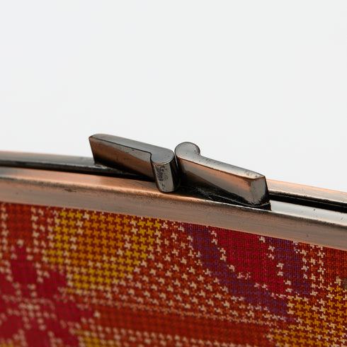 大島紬花模様 がま口