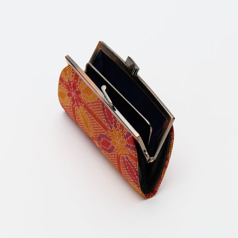 大島紬花模様 がま口