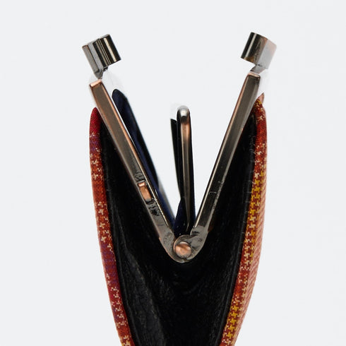 大島紬花模様 がま口