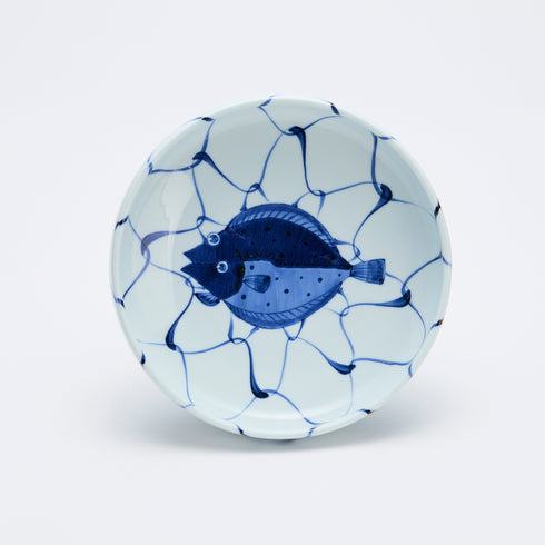 【ヒラメの絵】中皿